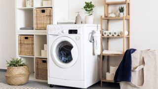 white front load washing machine